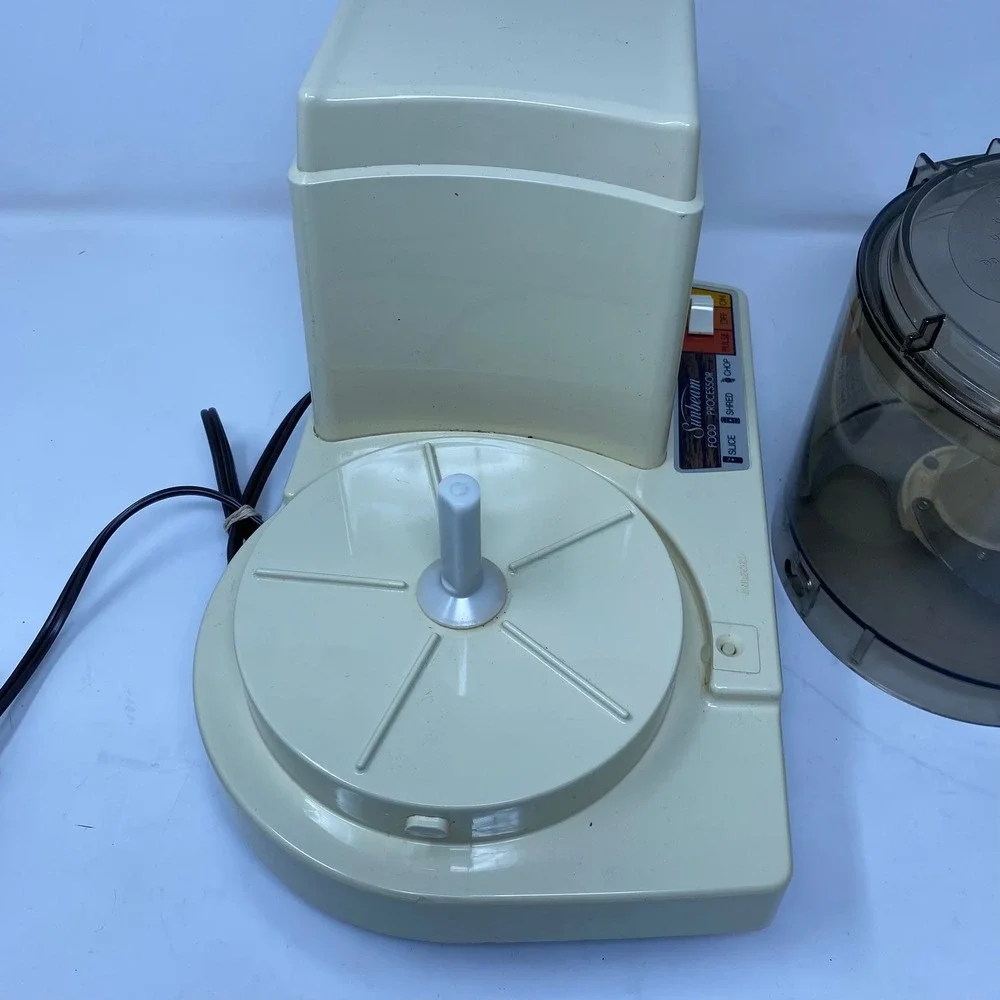Vintage 80's Retro Sunbeam Food Processor Chopper Almond Brown Mixmaster - READ!